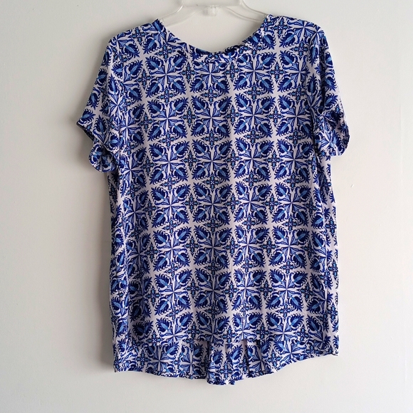 Loft Floral Print Pleated Back Blouse #377 - Picture 1 of 8